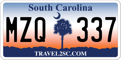 SC license plate MZQ337