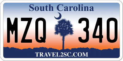 SC license plate MZQ340