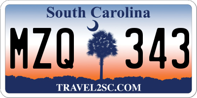 SC license plate MZQ343
