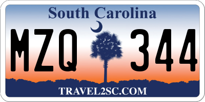 SC license plate MZQ344