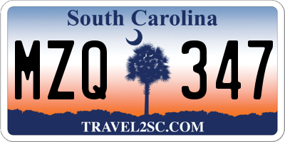SC license plate MZQ347