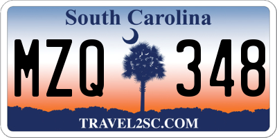 SC license plate MZQ348