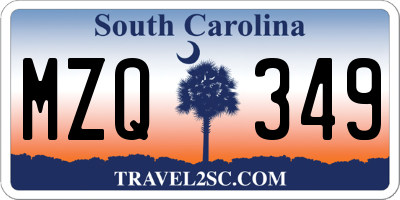 SC license plate MZQ349