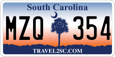 SC license plate MZQ354