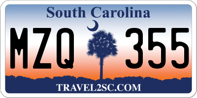 SC license plate MZQ355