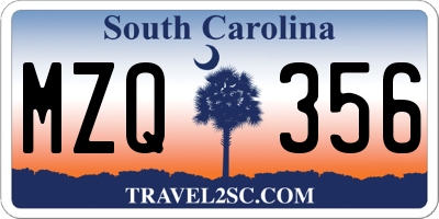 SC license plate MZQ356
