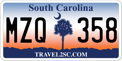 SC license plate MZQ358