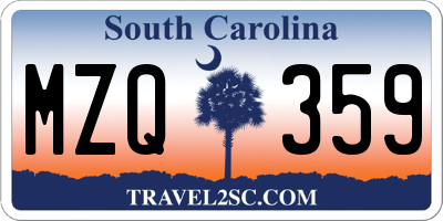 SC license plate MZQ359
