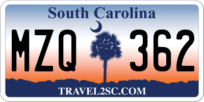 SC license plate MZQ362
