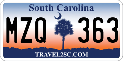 SC license plate MZQ363