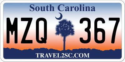 SC license plate MZQ367