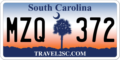 SC license plate MZQ372