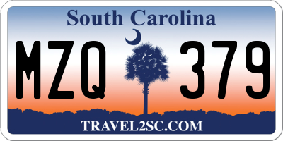 SC license plate MZQ379