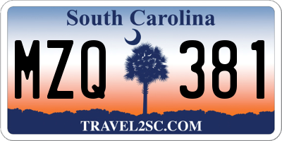 SC license plate MZQ381