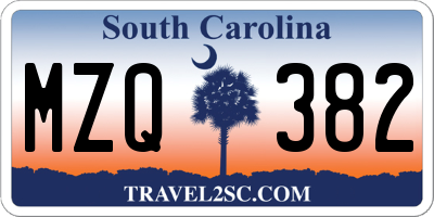 SC license plate MZQ382