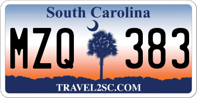 SC license plate MZQ383