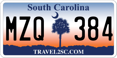 SC license plate MZQ384
