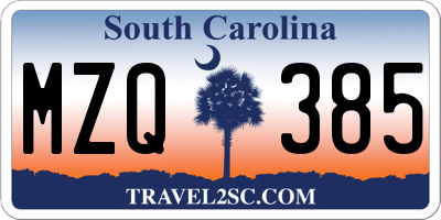 SC license plate MZQ385