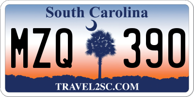 SC license plate MZQ390