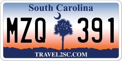 SC license plate MZQ391