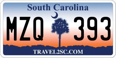 SC license plate MZQ393