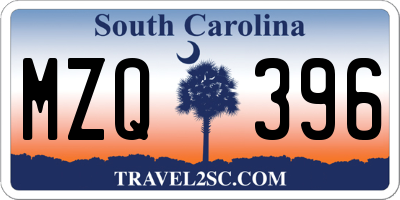SC license plate MZQ396