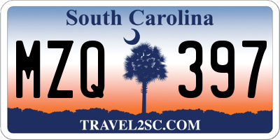 SC license plate MZQ397