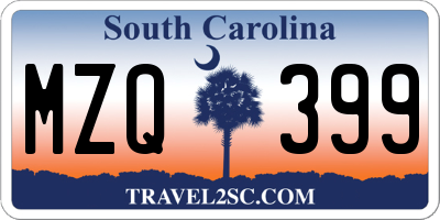 SC license plate MZQ399