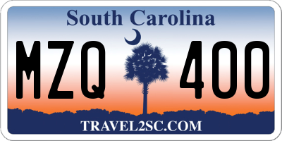 SC license plate MZQ400