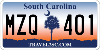 SC license plate MZQ401