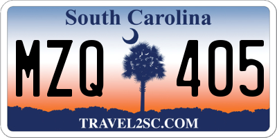 SC license plate MZQ405