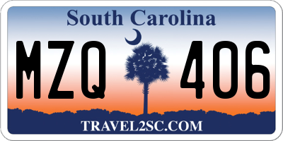 SC license plate MZQ406