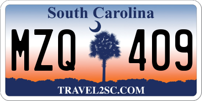 SC license plate MZQ409