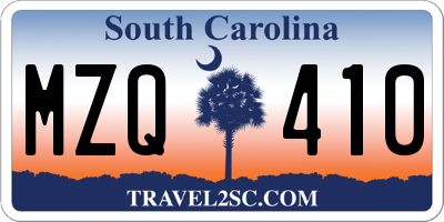 SC license plate MZQ410