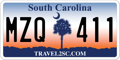 SC license plate MZQ411