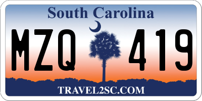 SC license plate MZQ419