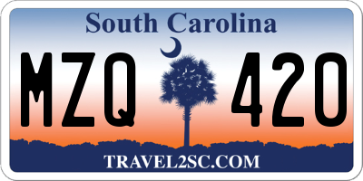 SC license plate MZQ420