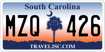 SC license plate MZQ426