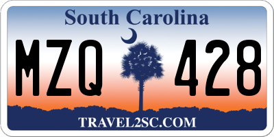 SC license plate MZQ428