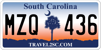 SC license plate MZQ436