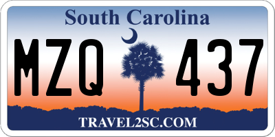 SC license plate MZQ437
