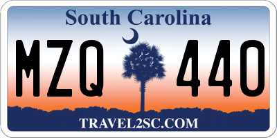 SC license plate MZQ440