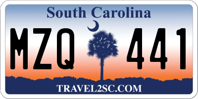 SC license plate MZQ441
