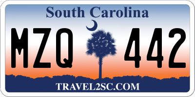 SC license plate MZQ442