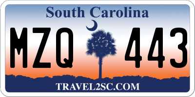 SC license plate MZQ443