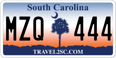SC license plate MZQ444