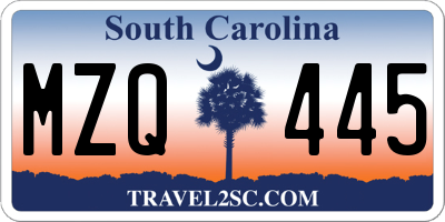 SC license plate MZQ445