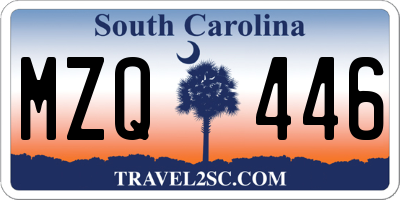 SC license plate MZQ446