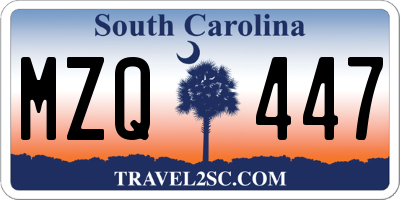 SC license plate MZQ447