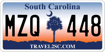 SC license plate MZQ448